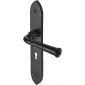 Black Iron Rustic Hadley Lever Lock Door Handles