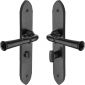 Black Iron Rustic Hadley Bathroom Door Handles