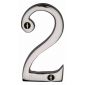 Polished Nickel 76mm Numeral 2