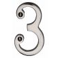 Polished Nickel 76mm Numeral 3