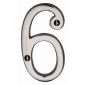 Polished Nickel 76mm Numeral 6