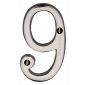 Polished Nickel 76mm Numeral 9