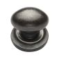 Rustic Pewter Oval Cabinet Knob on Rose 32mm
