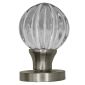 Glass Pumpkin Mortice Door Knobs Satin Nickel