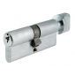 Satin Chrome 5 Pin Euro Cylinder and Turn 60mm