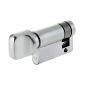 Satin Chrome Single Turn Euro Cylinder 40mm