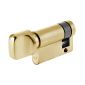 Polished Brass Single Turn Euro Cylinder 40mm