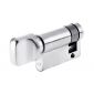 Polished Chrome Single Turn Euro Cylinder 40mm