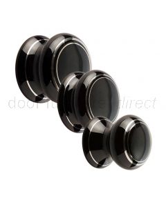Black Silverline Porcelain Cabinet Knob