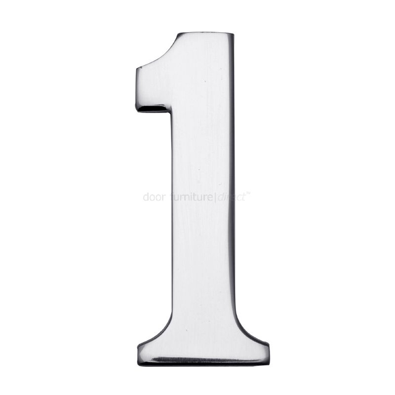 Polished Chrome Self Adhesive Front Door Numbers 09 2in (51mm)