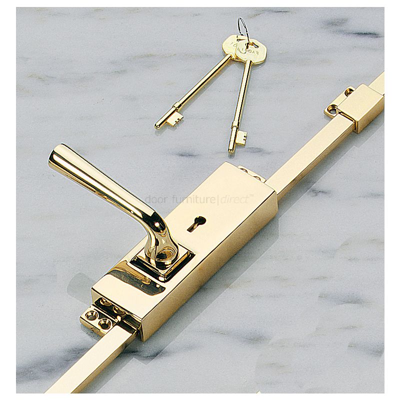 Lever Operated Brass 5 Lever Key Locking Espagnolette Bolt