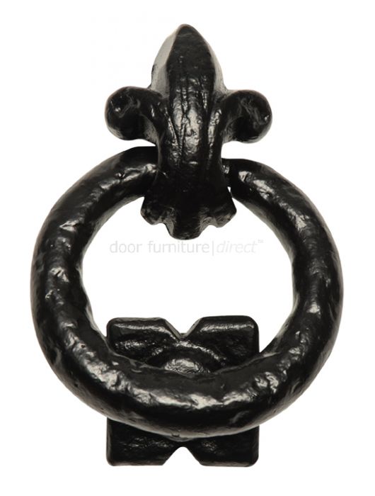 Black Antique Iron Fleur De Lys Ring Door Knocker 586 I448130 Jpg