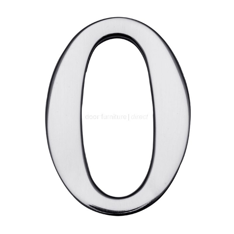 Polished Chrome Self Adhesive Front Door Numbers 09 2in (51mm)