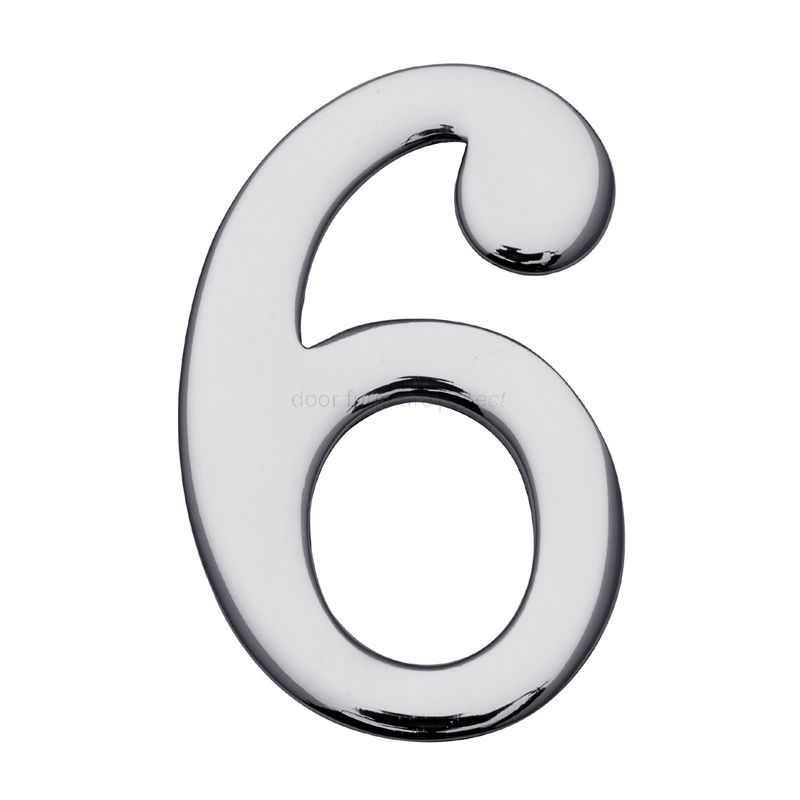 Polished Chrome Self Adhesive Front Door Numbers 09 2in (51mm)