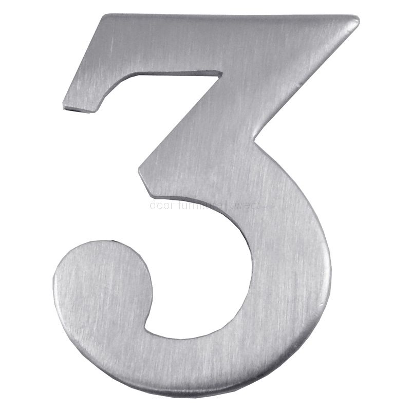 Satin Chrome Self Adhesive Front Door Numbers 09 2in (51mm)