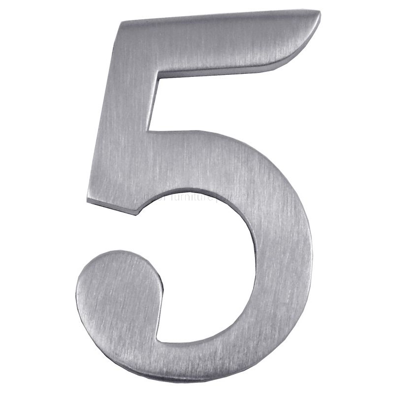 Satin Chrome Self Adhesive Front Door Numbers 09 2in (51mm)