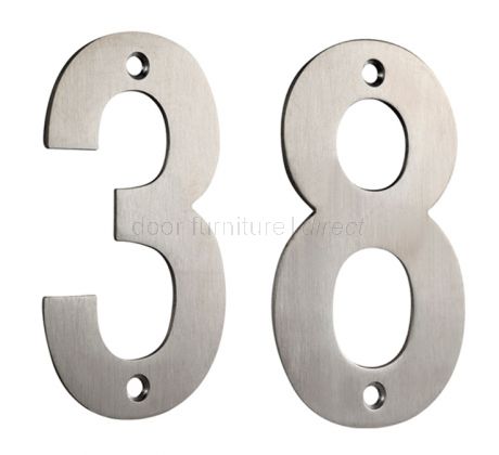 Satin Stainless Steel 102mm Numerals 0-9