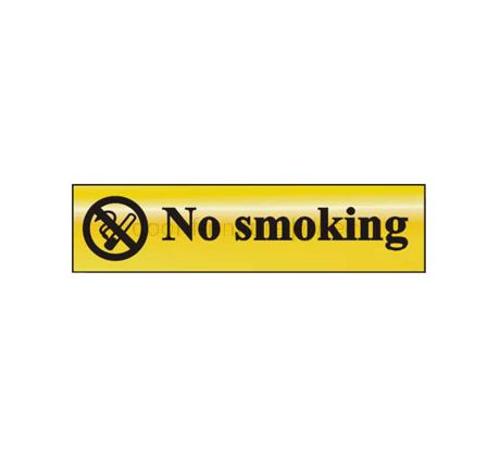 Brass Effect No Smoking Sign 200x50mm