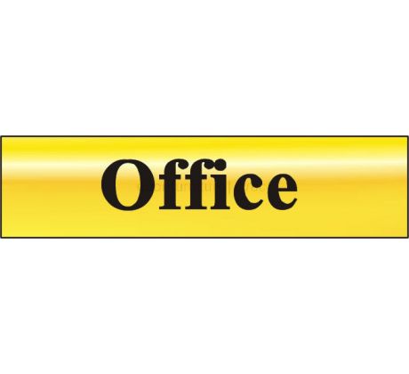 Polished Gold Effect Office Sign 200x50mm