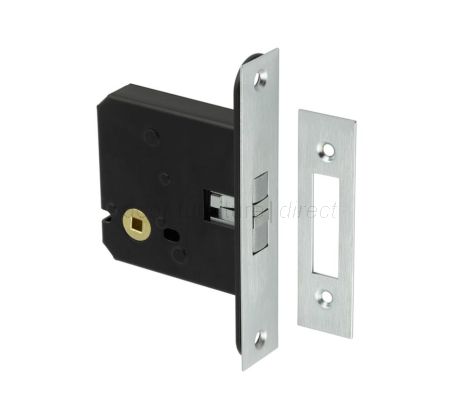 Satin Chrome Sliding Bathroom Door Lock 76mm
