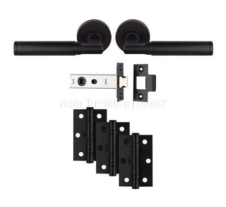Belas Matt Black Door Handle Pack