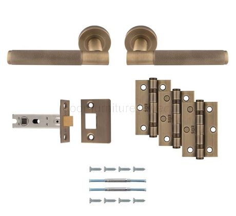 Lagos Antique Brass Door Handle Pack