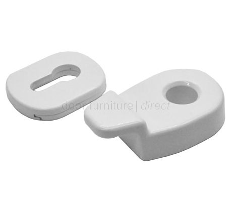 Euro Cylinder Pull and Internal Escutcheon White