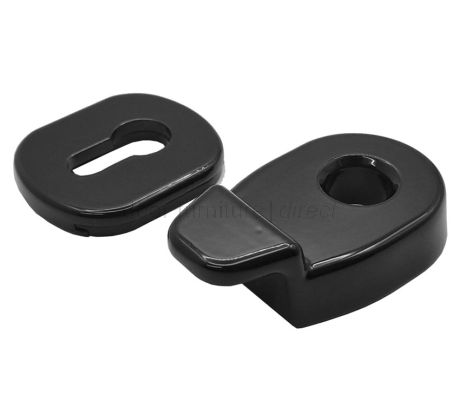 Euro Cylinder Pull and Internal Escutcheon Smooth Black
