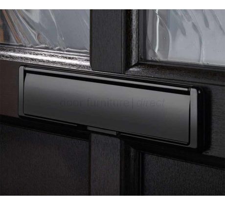 Nu Mail Shield External Letter Plate Smooth Black 310x76mm