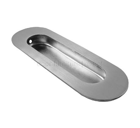 Satin Stainless Steel Oval Flush Pull 120x41mm