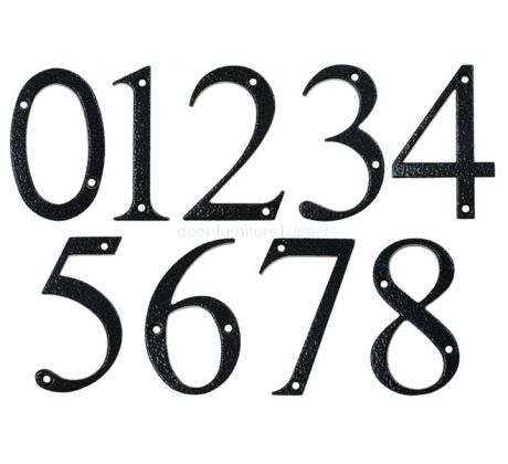 Fab and Fix Antique Black Door Numerals 0-9 and Letters A-F 80mm