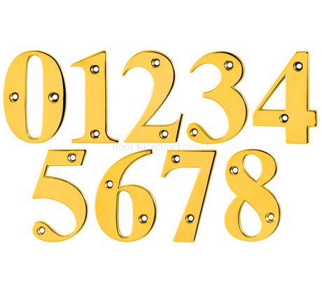 Hoppe Polished Brass Door Numerals and Letters