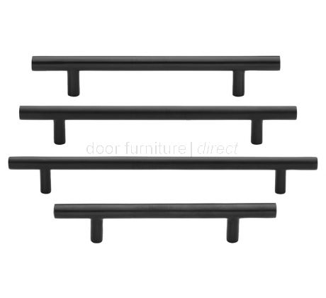 Heritage Matt Black T Bar Cabinet Handle C0361