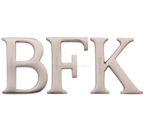 Satin Nickel Concealed Fix Front Door Letters A-Z 2in (51mm)