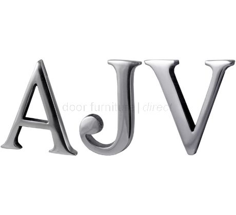 Polished Chrome Concealed Fix Front Door Letters A-Z 2in (51mm)