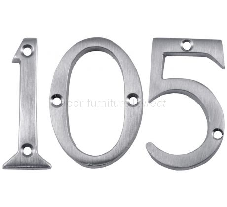 Satin Chrome Screw Fixed Front Door Numbers 0-9 2in (51mm)