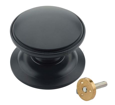 Fab and Fix Centre Door Knob 100mm Smooth Black Concealed Fix