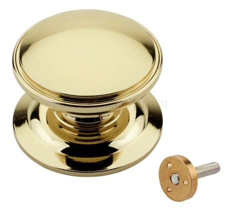 Fab and Fix Centre Door Knob 100mm Hardex Gold Concealed Fix