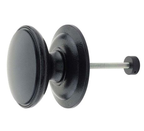Fab and Fix Centre Door Knob 100mm Antique Black Through Fix