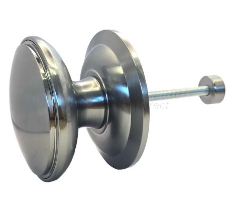 Fab and Fix Centre Door Knob 100mm Hardex Graphite Through Fix