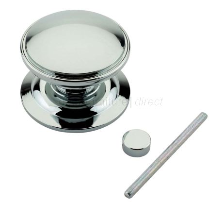 Fab and Fix Centre Door Knob 100mm Hardex Chrome Through Fix