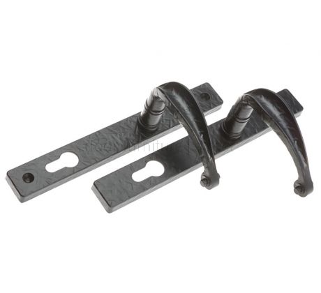 Fab and Fix Sculptured Forged Black Door Handles 92mm Centres