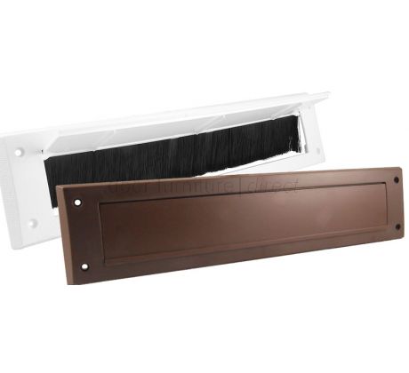 PVC DOOR LETTERBOX DRAUGHT EXCLUDER LETTER PLATE COVER LETTER BOX BROWN /& WHITE