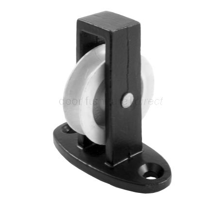 1.5in Across Plate Single Upright Pulley Black
