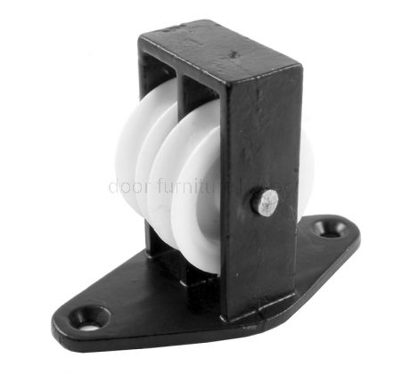 1.5in Double Upright Pulley Black