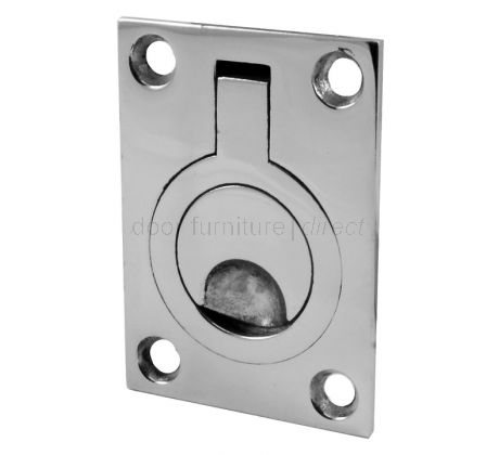 Polished Stainless Steel Flush Ring Pull 44x62mm
