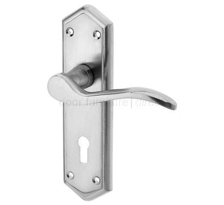 Paris Satin Chrome Lock Handles 168x47mm