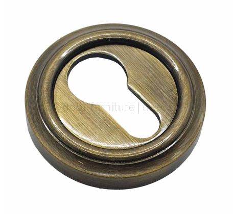 Antique Brass Parisian Euro Escutcheon 53mm