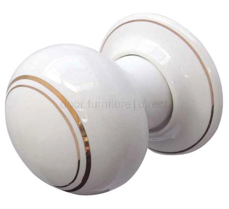 White Gold Line Mortice Door Knobs