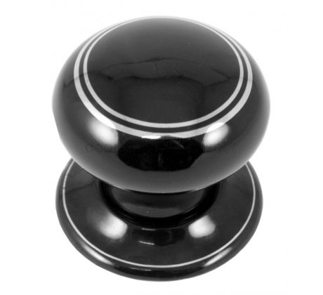 Black Silverline Porcelain Door Knobs 60mm